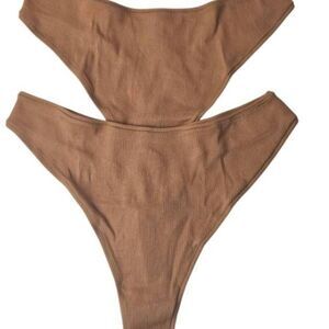 2 PAIR SKIMS COTTON RIBBED PANTY NWT